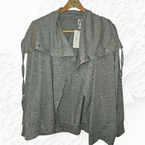 Cable & Gauge Heather Gray Women's Open Front Sweater